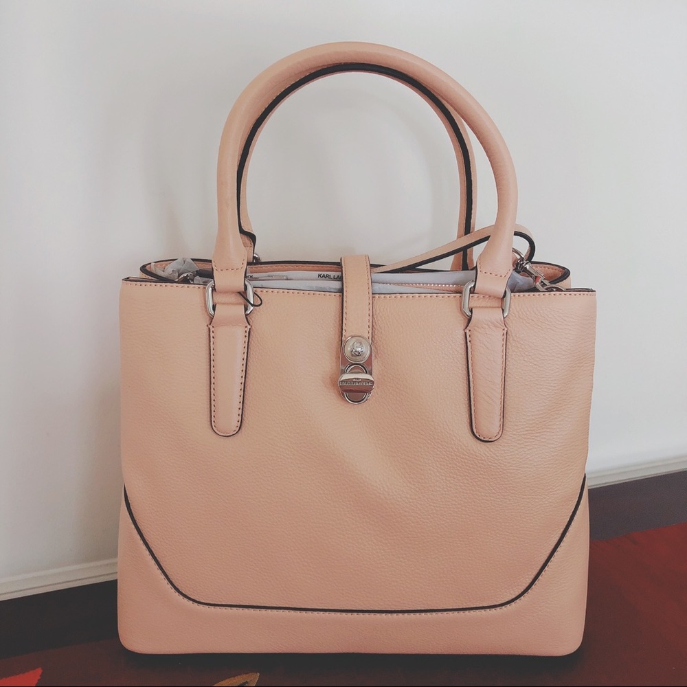 Karl Lagerfeld Blanche pebble leather satchel
